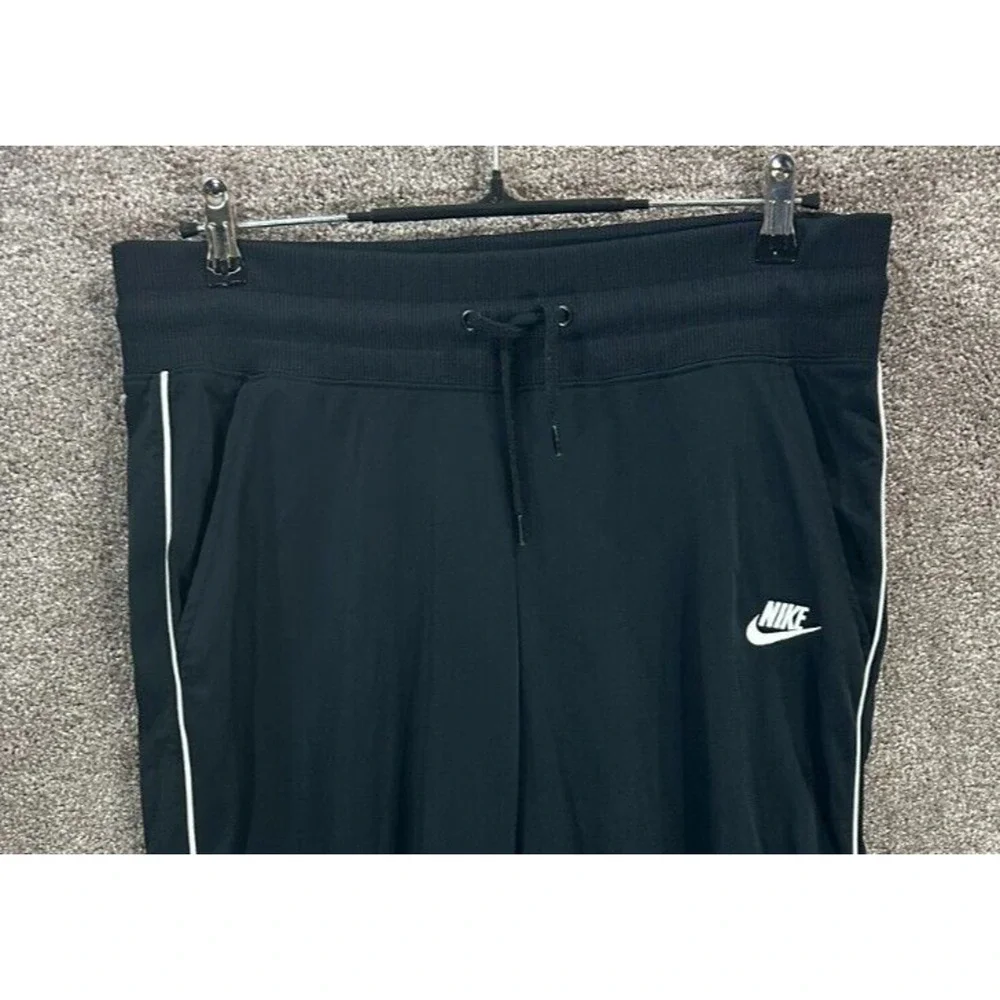 Nike Joggers Womens Large Black White Actual 33X28‎ HeritageTrack Pants